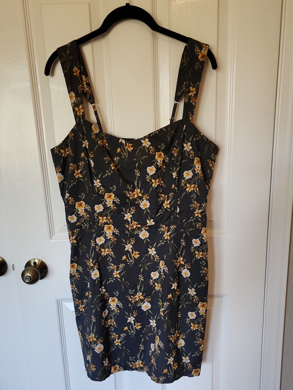 Abercrombie & Fitch Linen Floral Sleeveless Sheath Dress - with Pockets Large